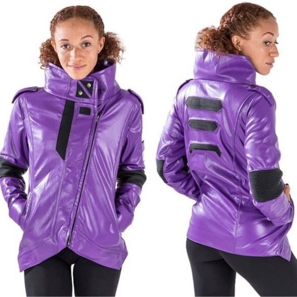 NWT BioWare Mass Effect Andromeda Peebee Faux Leather Jacket Purple M - Picture 1 of 6